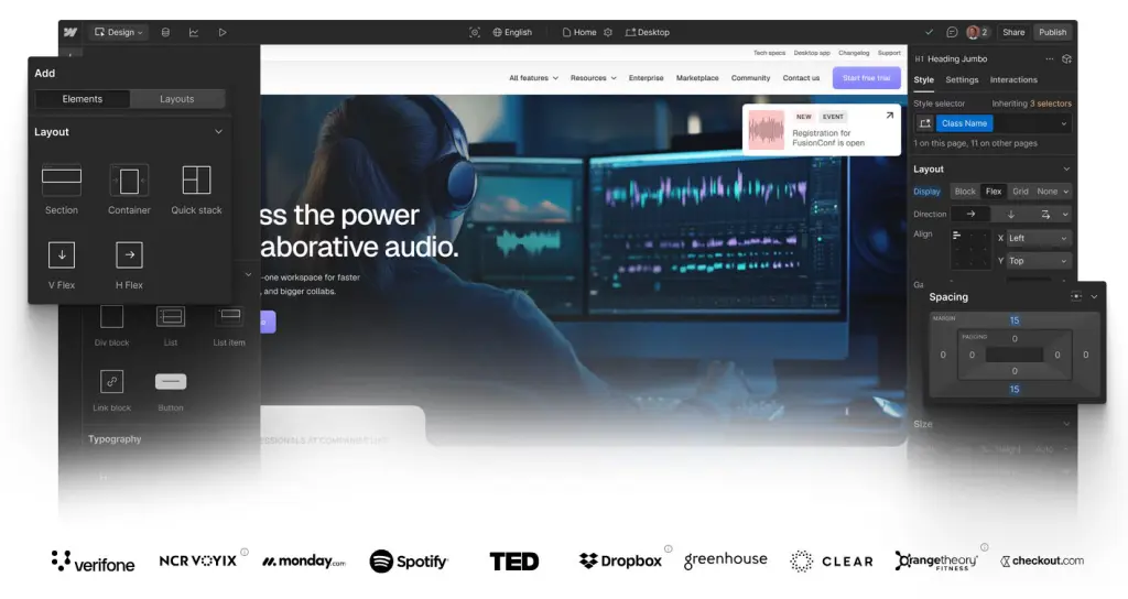 Webflow website builder