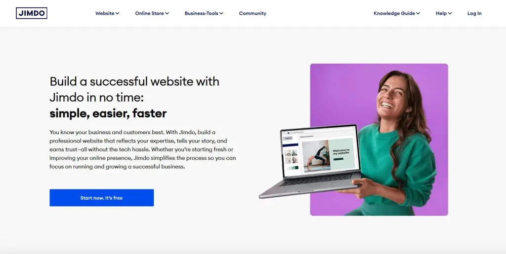 Jimdo website builder