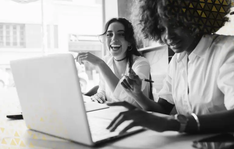 two women on laptop