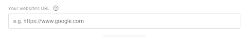 field to input your websites url