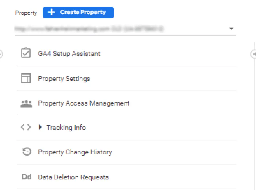 view of settings under data stream in google analytics