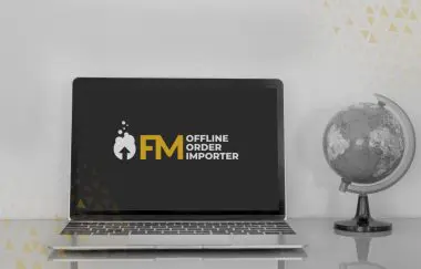 image of laptop with FM logo