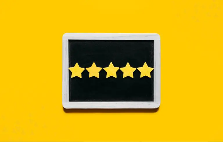 tablet with 5 golden stars displayed on it