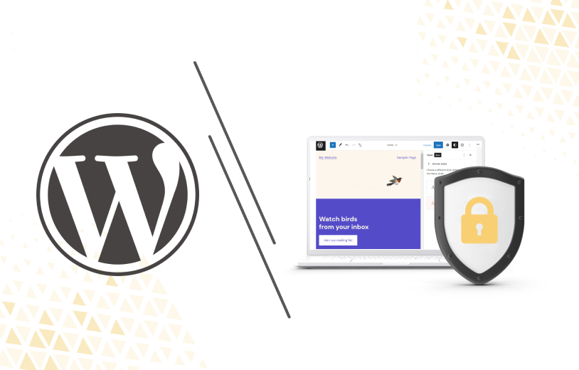 Wordpress logo with a website that is secure