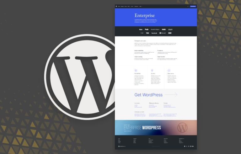 An image of a website with the WordPress Logo