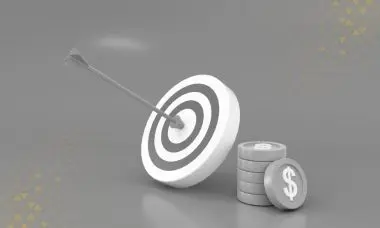 Illustration of a dartboard with the dart symbolizing ABM hitting the bullseye, representing the ideal customer, to emphasize ABM's precision in targeting key clients.