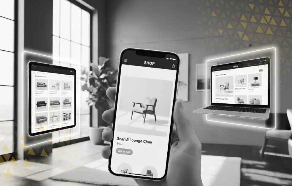 an ecommerce website displayed on a mobile device