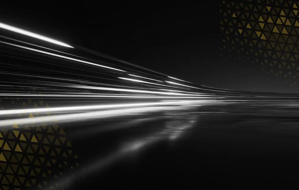 blurred lights on a dark road